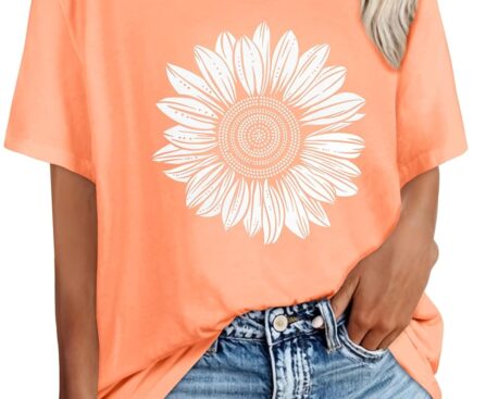 Oversized Tshirts for Women V Neck Short Sleeve Summer Casual Basic Loose Tops