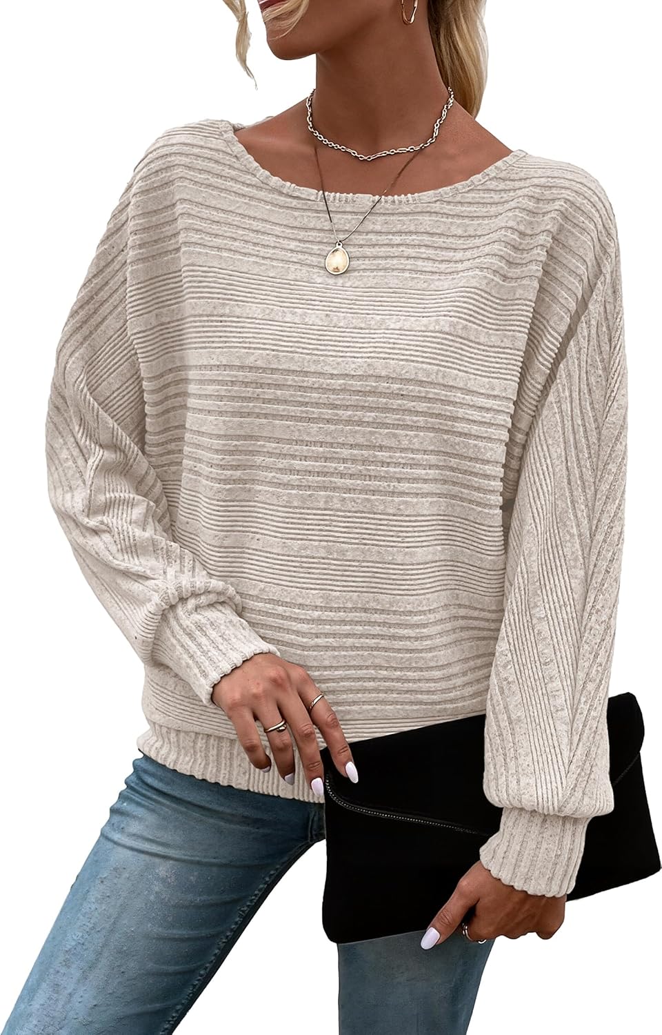 Womens Long Sleeve Shirts Crewneck Tunic Tops Pullover Sweaters Business Casual Blouses Fall Fashion 2025