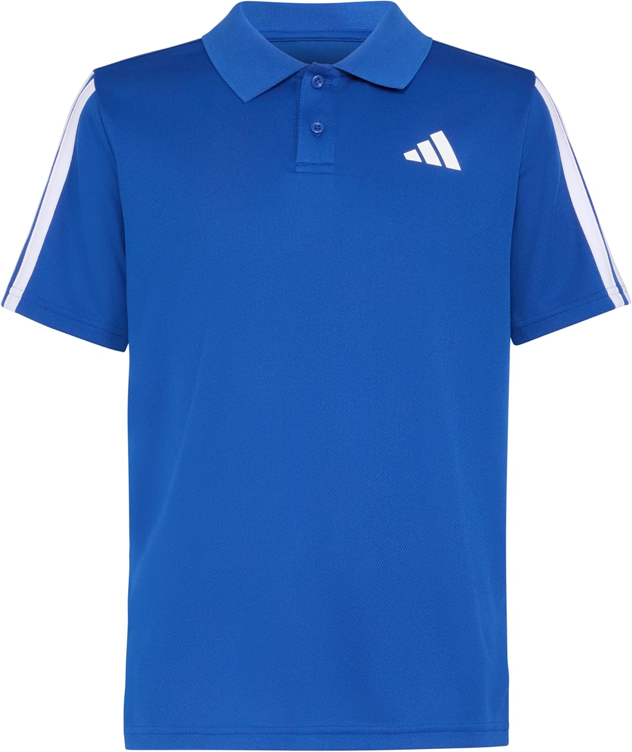 adidas Boys Short Sleeve Rib Collar 3-Stripe Polo Shirt