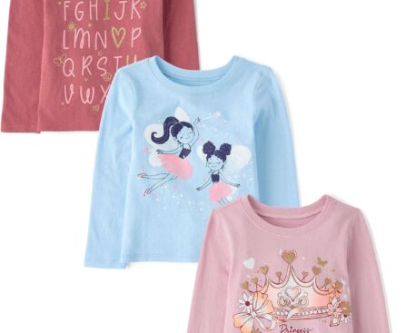 The Children’s Place Baby-Girls and Toddler Unicorns,Butterflies,Trends Long Sleeve Graphic T-Shirts,3 Pack