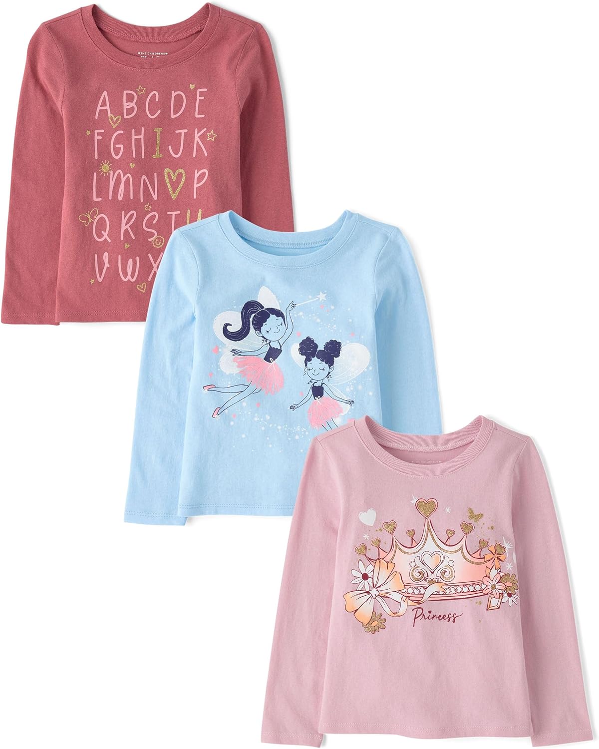 The Children’s Place Baby-Girls and Toddler Unicorns,Butterflies,Trends Long Sleeve Graphic T-Shirts,3 Pack