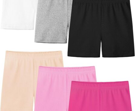 Resinta 6 Pack Girls Bike Shorts Under Dress Dance Cartwheel Shorts for Toddler Kids Summer Clothes Multicolor