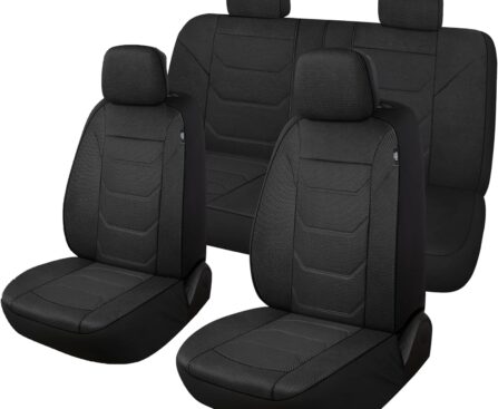 3D Air Mesh Car Seat Cover Full Sets Washable and Breathable Premium Cloth Automotive Vehicle Seat Covers for Cars Interior, Universal Fit for Most Cars, Sedan, Truck, SUV(Black)