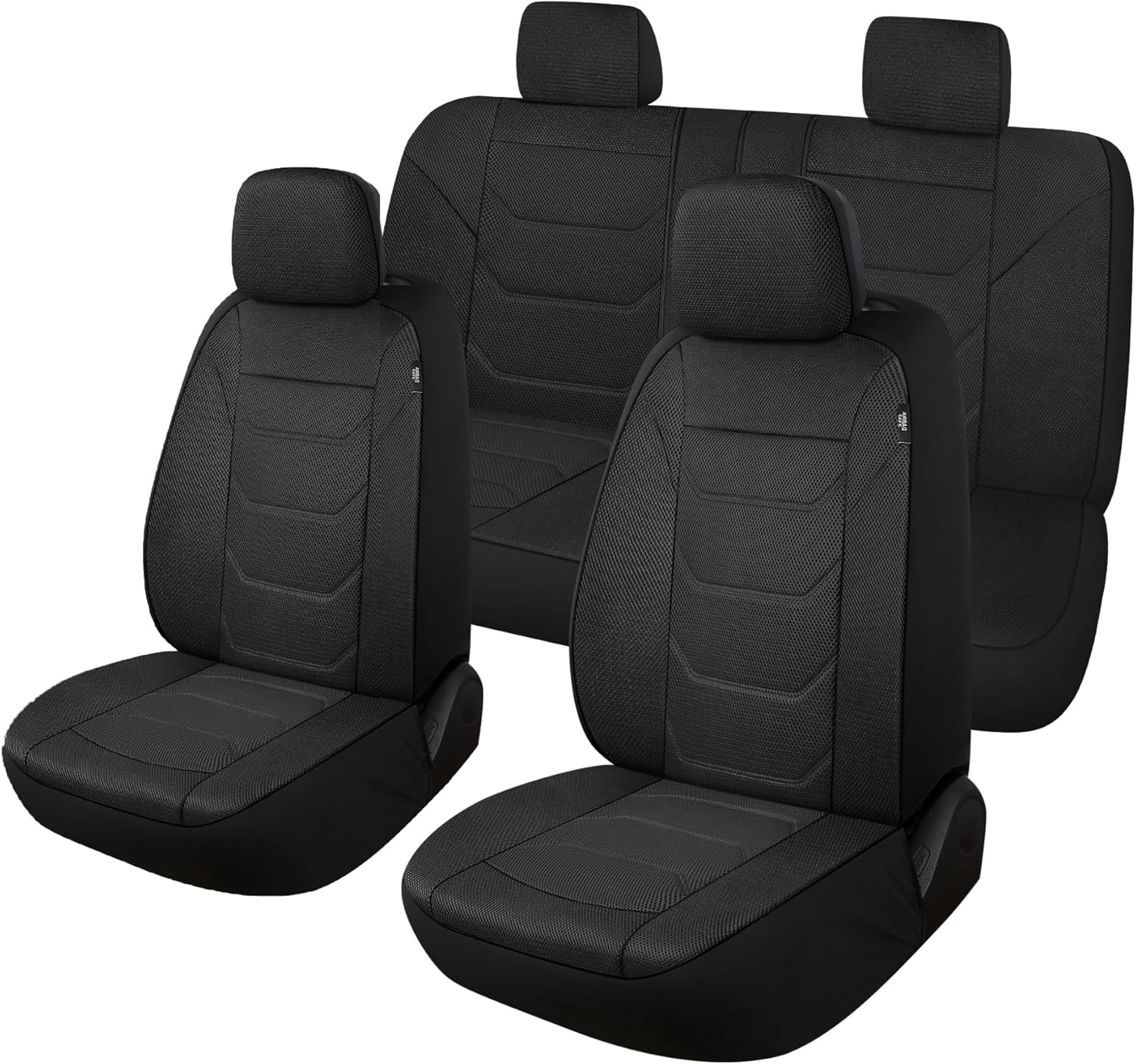 3D Air Mesh Car Seat Cover Full Sets Washable and Breathable Premium Cloth Automotive Vehicle Seat Covers for Cars Interior, Universal Fit for Most Cars, Sedan, Truck, SUV(Black)