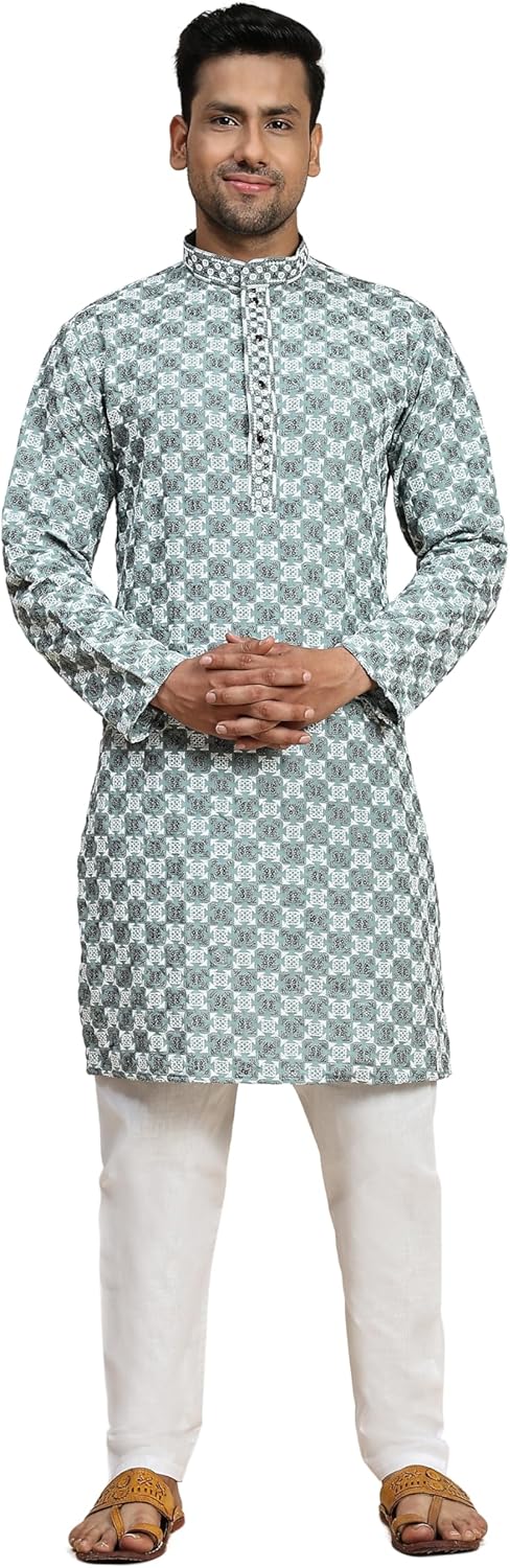 Pro-Ethic Style Developer Mens Indian Traditional Cotton Kurta Sets, Men Kurta Set Indian Wedding Dress (A-119)