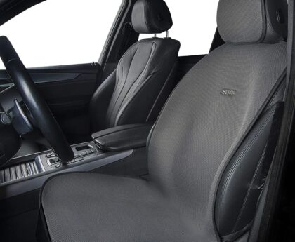 Sojoy IsoTowel Front Car Seat Cover-Microfiber Car Seat Protector Sweat-Quick Dry Non-Slip Seat Towel Cover-Honeycomb Cloth Four Seasons All Weather (Black)