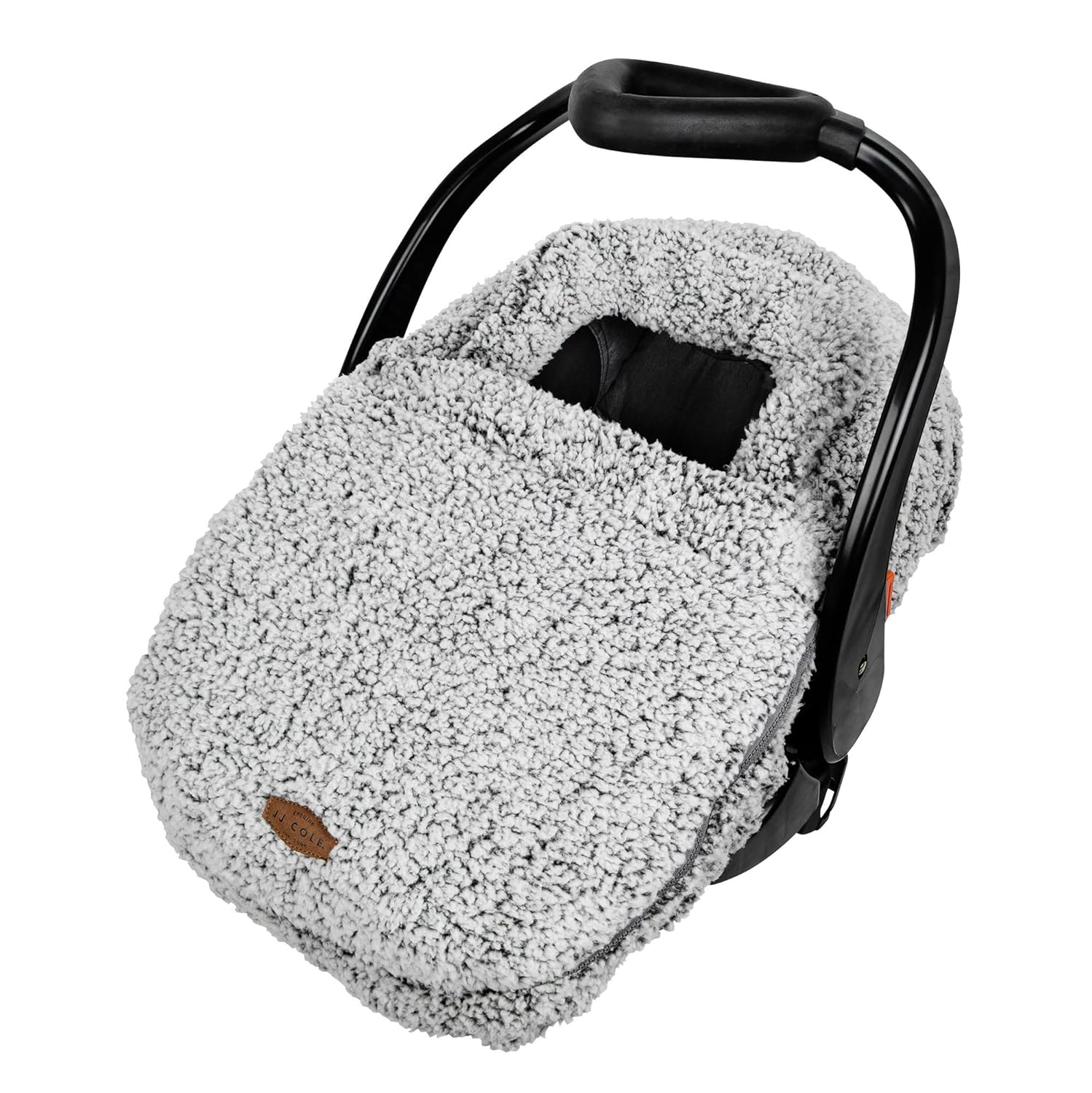 JJ Cole Winter Baby Car Seat Cover – Winter Car Seat Cover for Baby Seat or Stroller – Infant Car Seat Covers with Warm Sherpa Lining – Cuddly Gray