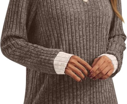 AUTOMET Womens Long Sleeve Tops Winter Clothing 2025 Dressy Casual Tunic Sweaters Fall Fashion Color Block Shirts