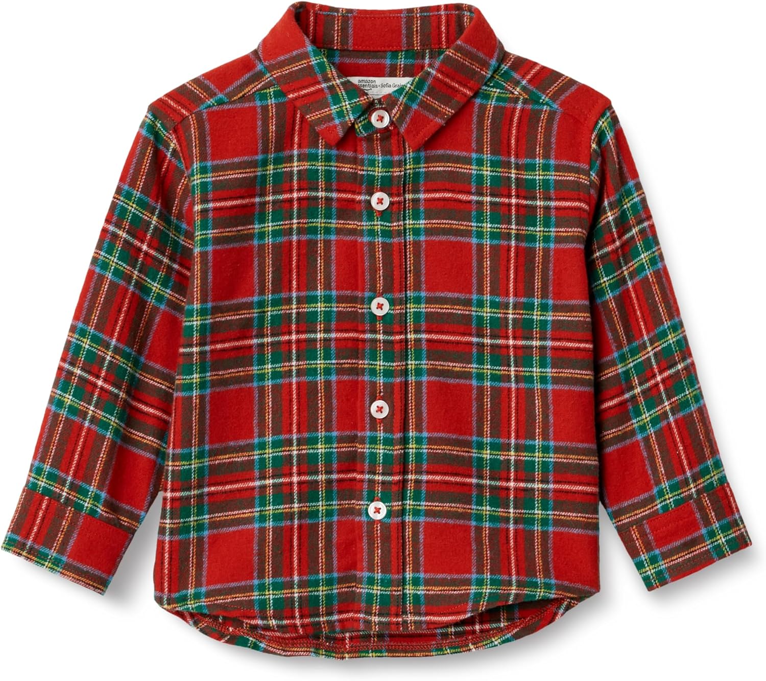 Amazon Essentials x Sofia Grainge Toddlers and Baby Boys’ Button Down Plaid Flannel Shirt