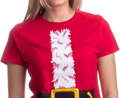 Women’s Holiday Costume Tee Shirt Tops, Halloween Christmas Pirate Ladies T-Shirt