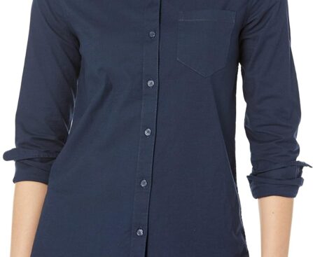Amazon Essentials Women’s Long Sleeve Button Down Stretch Oxford Shirt (Available in Plus Size)