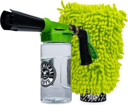 Chemical Guys Foam Blaster 6 Car Wash Gun, Chemical Guys Foam Gun, and Chenille Scratch-Free Microfiber Wash Mitt – Connects to Any Garden Hose for Thick Suds – Safe for Cars, Trucks, SUVs – 2 Items