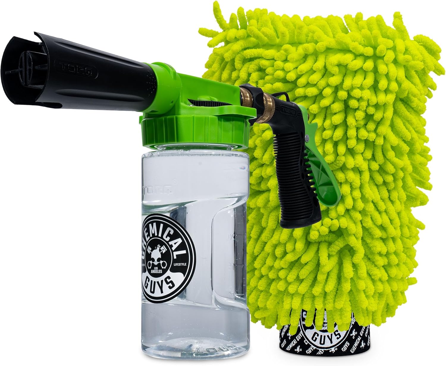Chemical Guys Foam Blaster 6 Car Wash Gun, Chemical Guys Foam Gun, and Chenille Scratch-Free Microfiber Wash Mitt – Connects to Any Garden Hose for Thick Suds – Safe for Cars, Trucks, SUVs – 2 Items