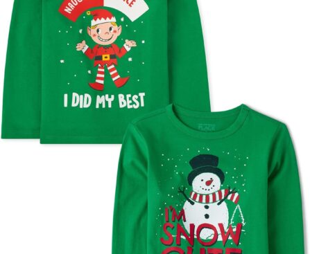 The Children’s Place Unisex-Baby and Toddler All Holidays,Birthdays Long Sleeve Graphic T-Shirts,2 Pack