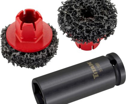 Titan 51798 Wheel Hub Cleaning Kit, Includes 1/2-Inch Drive Impact Socket & Brake Disc Cleaning Pads