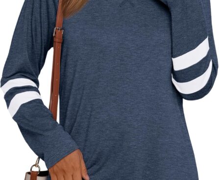 AUTOMET Womens Long Sleeve Shirts Color Block Casual Crewneck Tops Tshirt Basic Tee Fall Fashion Winter Clothing Outfits