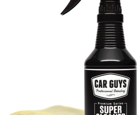 CAR GUYS Super Cleaner | Effective Car Interior Cleaner | Leather Car Seat Cleaner | Stain Remover for Carpet, Upholstery, Fabric, and Much More! | 18 Oz Kit with Microfiber Towel