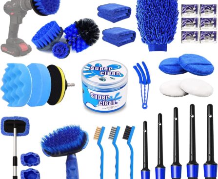 NIKCOSMK Car Cleaning Kit, Car Detailing Kit with Car Vacuum 8000PA High Suction, Car Interior Cleaning Supplies with Detailing Brushes, Windshield Cleaner Tool, Car Accessories for Men & Women