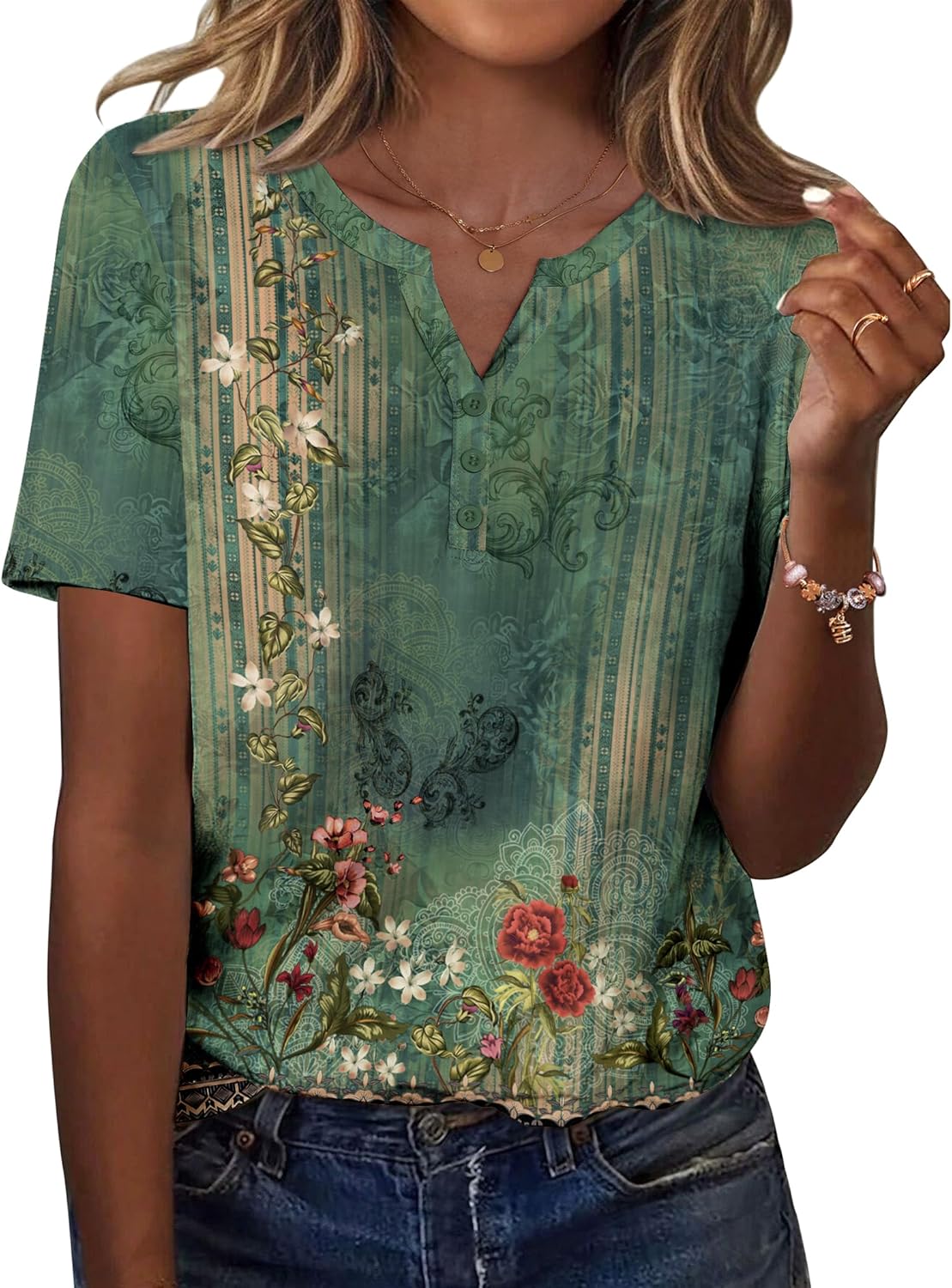 Zeagoo Womens Summer Tops Casual Short Sleeve V Neck Shirts Business Dressy Work Blouses