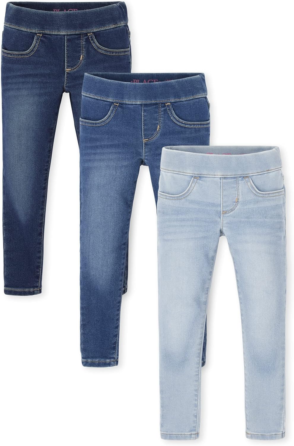 The Children’s Place Girls Stretch Denim Jeggings, 3 Pack