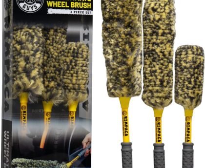 Chemical Guys Rimpaca Ultimate Wheel Brush Set – 3-Piece Wheel Cleaner Brush Kit with Soft Bristle Brushes for Cars, Trucks, SUVs, Motorcycles, and RVs – Safe for Rims, Grilles, and Tight Areas