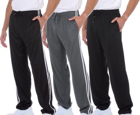 DARESAY 3 Pack: Mens Athletic Pants with Pockets, Mens Sweatpants, Men’s Lightweight & Breathable Joggers (Up to 3XL)
