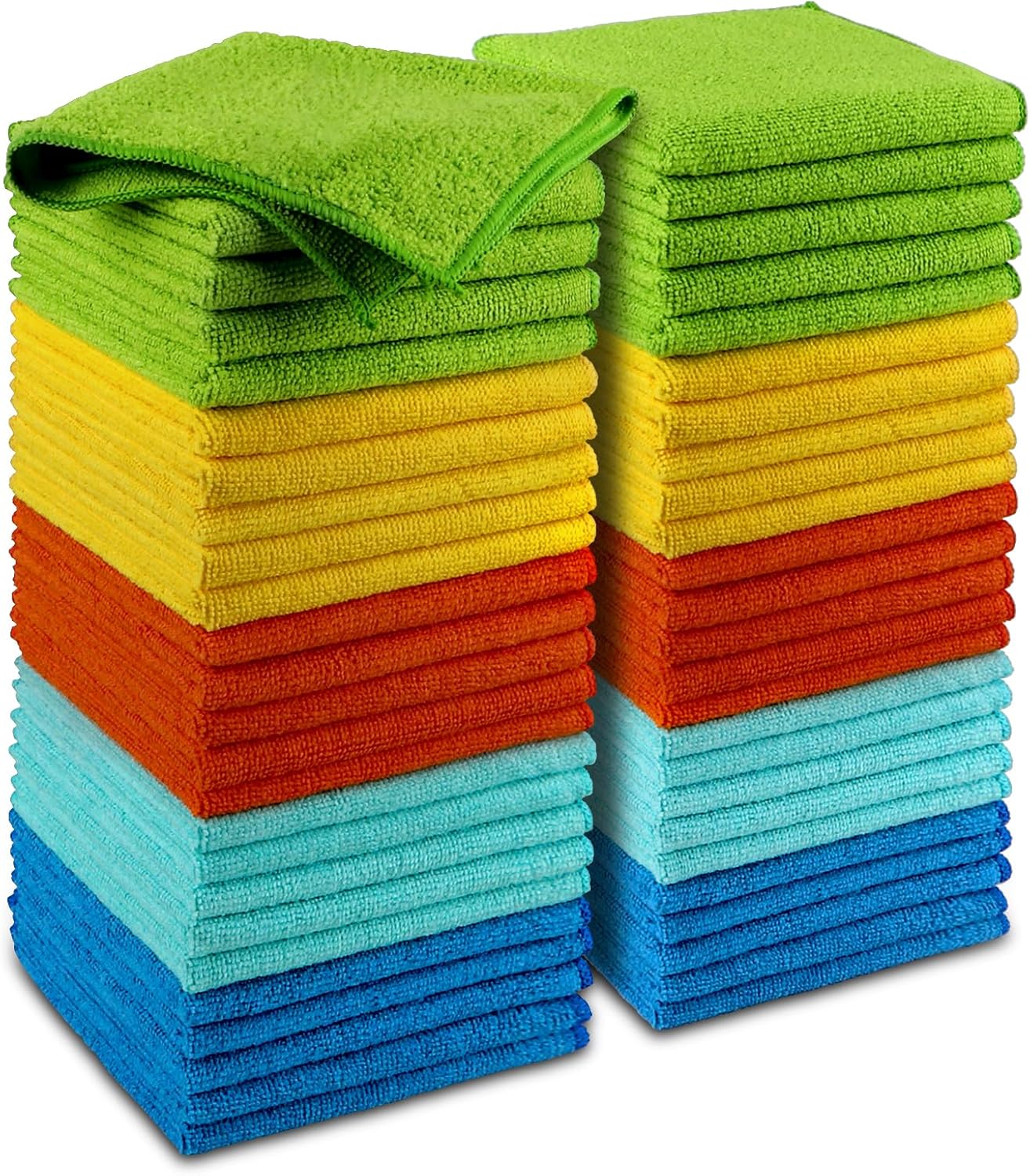 AIDEA Microfiber Cleaning Cloth, 50PK, Microfiber Towels for Cars, Premium Wash Cloths, Dusting Cloth Cleaning Rags, Absorbent Towels for SUVs, House, Kitchen, Window, Cleaning Supplies12×12″