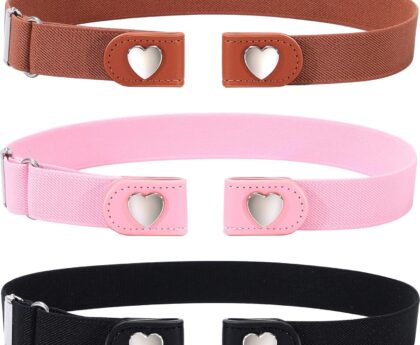 Kajeer Girls Belt Elastic No Buckle Belt for Kid Buckle Free Toddler for Boy Girl Causal Pants Jeans