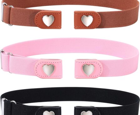 Kajeer Girls Belt Elastic No Buckle Belt for Kid Buckle Free Toddler for Boy Girl Causal Pants Jeans