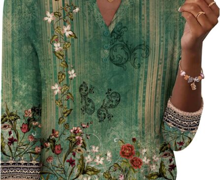 Zeagoo 3/4 Length Sleeve Womens Tops Casual Dressy Summer Blouses Buisness Work Spring Tee Shirts