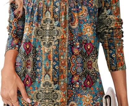 Zeagoo Long Sleeve Shirts for Women Fall Fashion Dressy Casual Blouses Trendy Pleated Tunic Tops for Leggings 2025