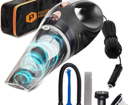 Car Vacuum Cleaner Portable, Handheld Vacuums w/ 3 Attachments, High Power, Small Vacuum Cleaner for Car with 16 Ft Cord & Bag