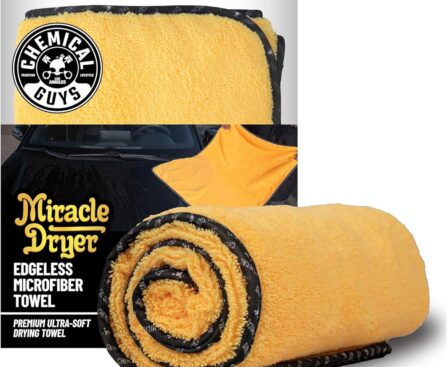 Chemical Guys ‎MIC721 Miracle Dryer Microfiber Drying Towel, (Great for Cars, Trucks, SUVs, RVs, Motorcycles & More), Yellow (36″ x 25″)