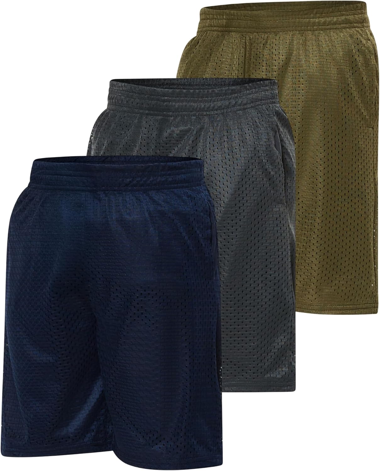 Ultra Performance Boy’s Basketball Short’s 3 Pack Mesh Athletic Shorts Youth Basketball Soccer & Gym Short for Active Boys