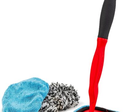 Griot’s Garage 2-in-1 Easy Reach Detailing Wand, Extended Reach for Windshield, Window, Mirror, Dashboard, Vehicle Cleaning, 18″ Handle