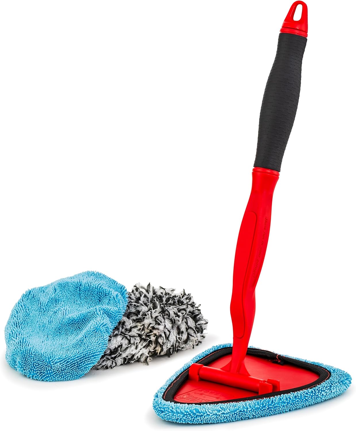 Griot’s Garage 2-in-1 Easy Reach Detailing Wand, Extended Reach for Windshield, Window, Mirror, Dashboard, Vehicle Cleaning, 18″ Handle