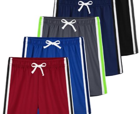 5 Pack Boys Shorts Boys Athletic Basketball Mesh Kids Soccer Gym Shorts Clothes Quick Dry Active Sports Shorts