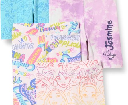 Amazon Essentials Disney | Marvel | Star Wars Girls and Toddlers’ Bike Shorts – Discontinued Colors, Pack of 4