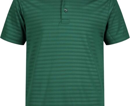 Nautica Boys’ Active Short Sleeve Polo Shirt, Button Closure & Embossed Stripes, Breathable Performance Fabric