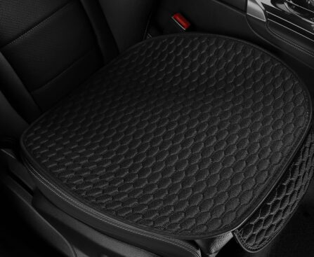 Car Seat Covers Cushion Pad,2PCS Front Bottom Seat Covers for Cars,Super Breathable,Storage Bags,Anti-Slip,Universal Automotive Seat Covers Fit for Most Sedans SUV Pick-up(2Pcs Black)