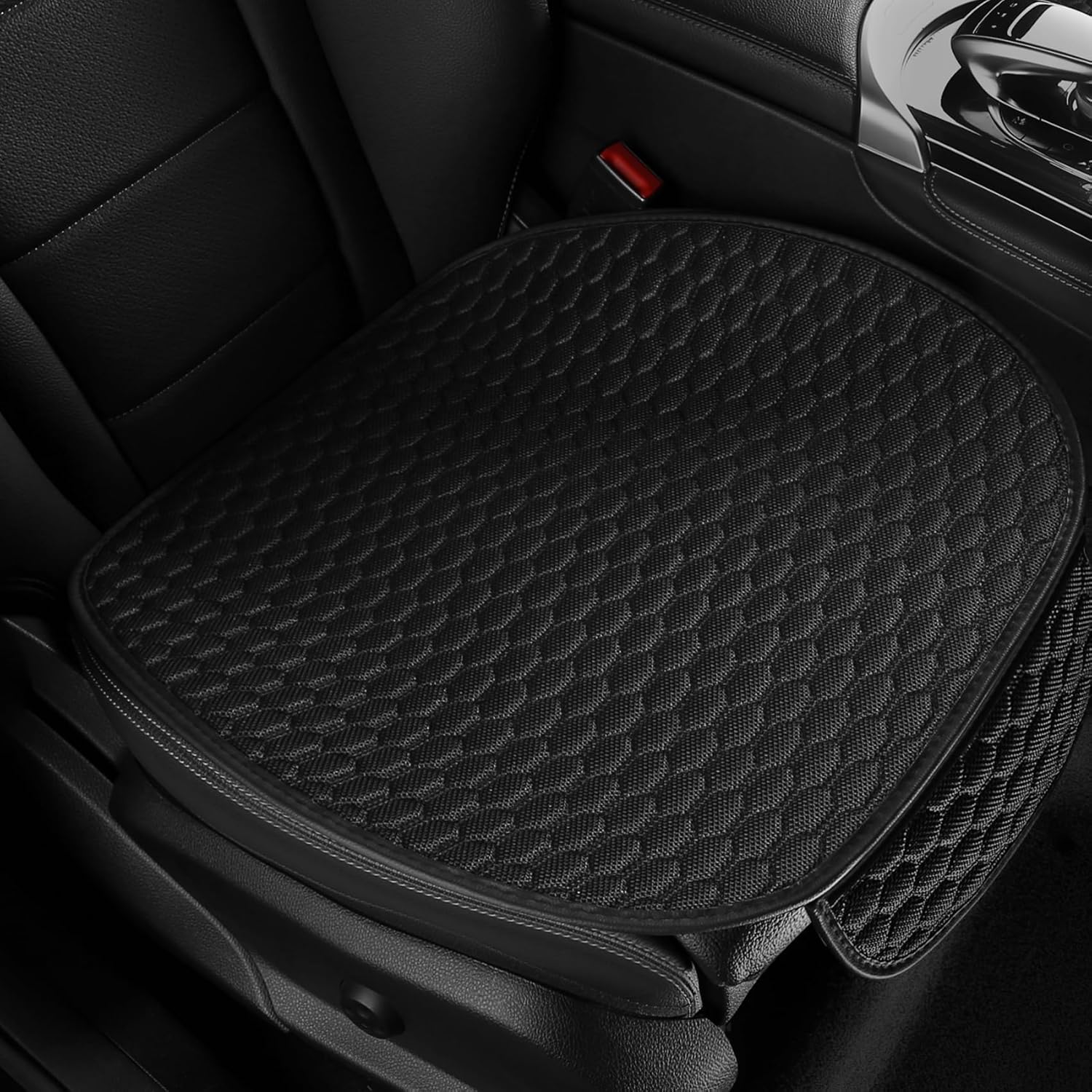 Car Seat Covers Cushion Pad,2PCS Front Bottom Seat Covers for Cars,Super Breathable,Storage Bags,Anti-Slip,Universal Automotive Seat Covers Fit for Most Sedans SUV Pick-up(2Pcs Black)