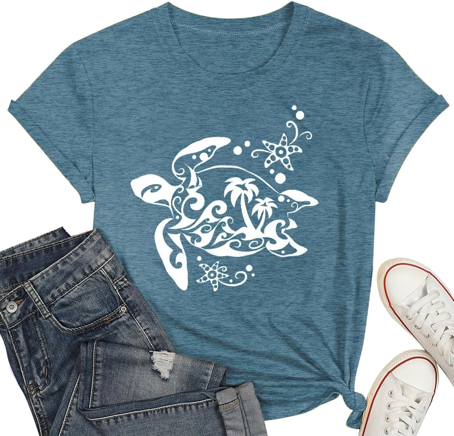 Women’s T Shirts Short Sleeve Shirt Cute Graphic Tees Loose Casual Summer Tops