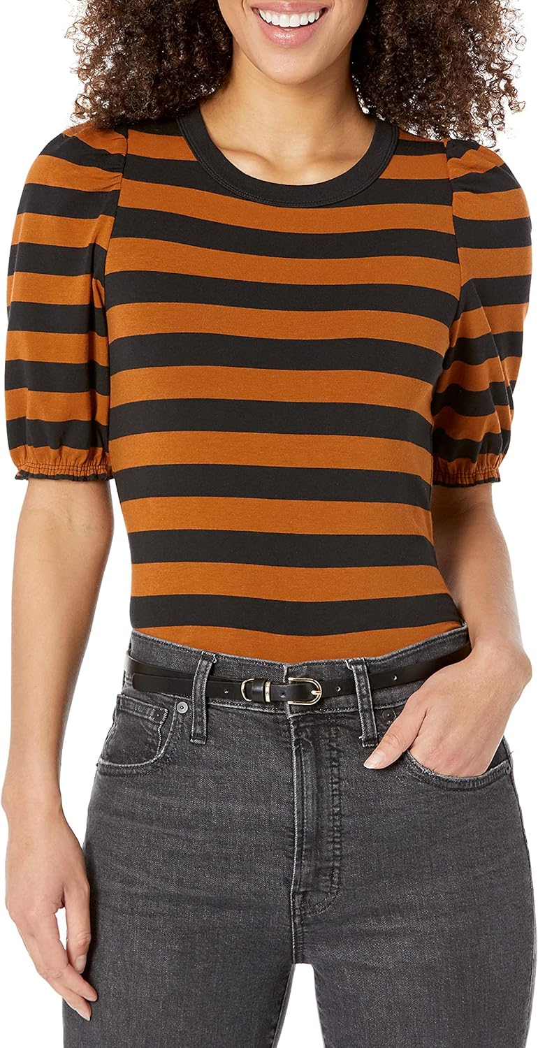 Amazon Essentials womens Regular-Fit Puff Short-Sleeve Crewneck T-Shirt