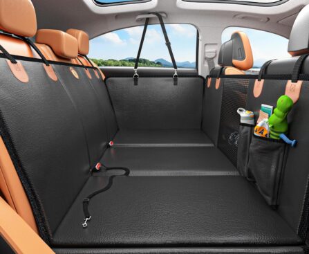 Back Seat Extender for Dogs, Waterproof Dog Car Seat Cover for Back Seat with Hard Bottom, 2025 Upgraded Material, Anti Scratch, Safer, Easy to Use and Clean, Holds 400lbs
