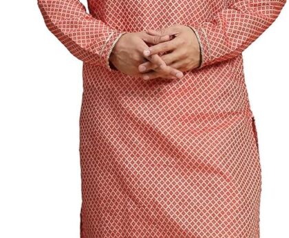 SKAVIJ Men’s Brocade Viscose Rayon Embroidered Kurta Pajama Set Thread Work Diwali Festive Party Ethnic Dress