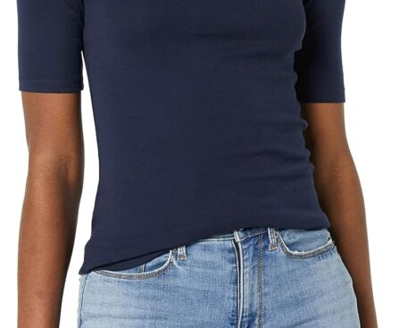 Amazon Essentials Women’s Slim-Fit Half Sleeve Square Neck T-Shirt