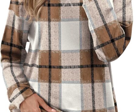 RUMIA Women’s Crew Neck Sweatshirt Loose Pullover Long Sleeve Shirts Soft Tops for Women Fall Clothes 2025