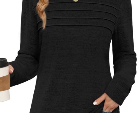 WIHOLL Long Sleeve Shirts for Women Tunic Tops Fall Sweaters Fashion 2025 Winter Clothing Sweater