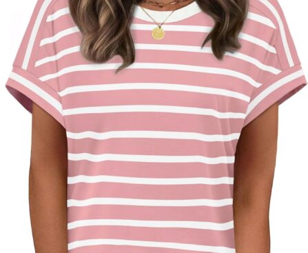 WIHOLL Womens Tops Short Sleeve Shirts Summer Outfits 2026 Spring Dressy Casual Clothes Clothing