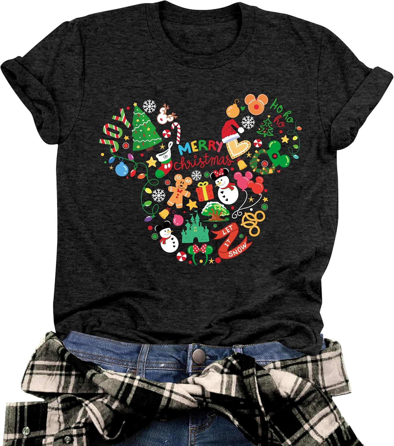 Christmas Shirts for Women Magical Merry Christmas Shirt Xmas Graphic Tshirt Funny Holiday Vacation Tops